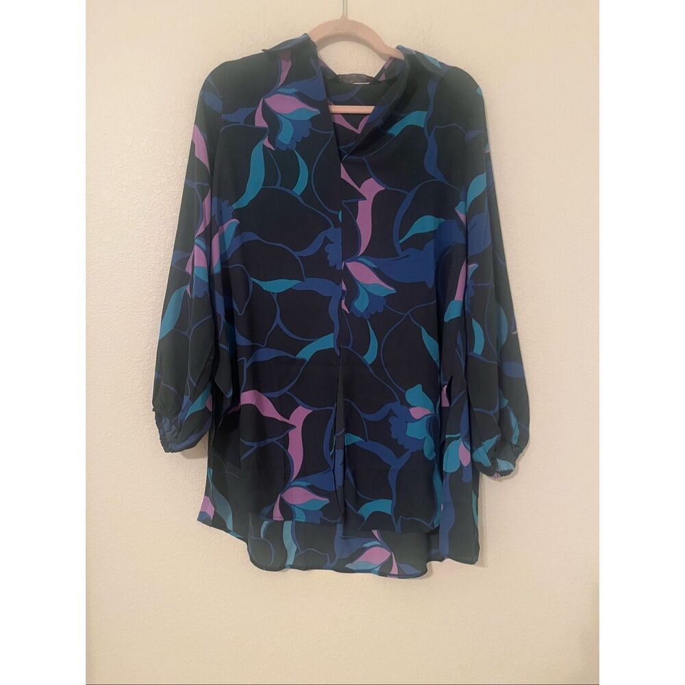 Colleen Lopez Collared Tunic with Gathered Sleeves NEW - Picture 3 of 8